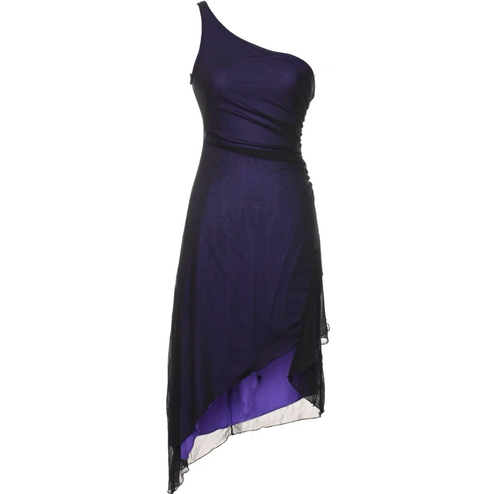Deep Purple One-Shoulder flowy Dress